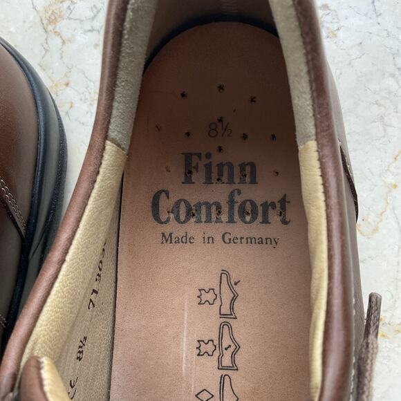 Finn Comfort Mens Syracuse Brown Leather Lace Up oxford Loafers Size US 9 UK 8.5 main image 4